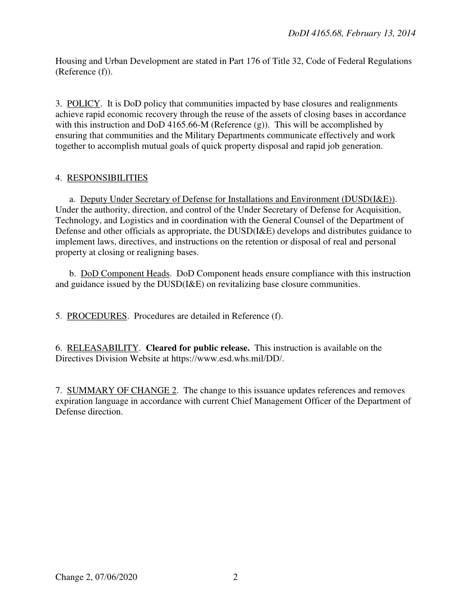 DoDI 4165.68 振兴基地关闭社区和社区援助-社区重建和无家可归者援助.pdf_第2页