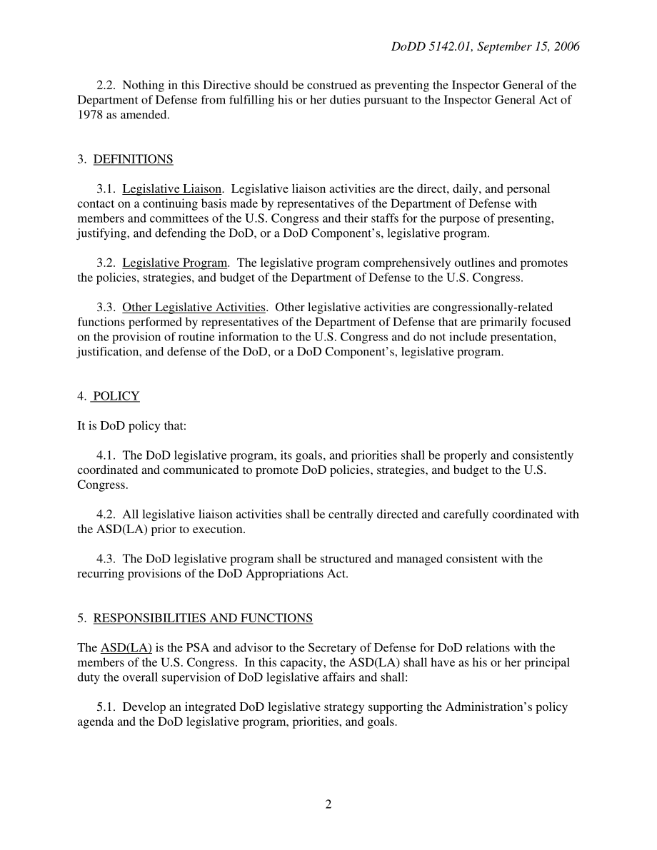 DoDD 5142.01 助理国防部长（立法事务）（助理LA）.pdf_第2页