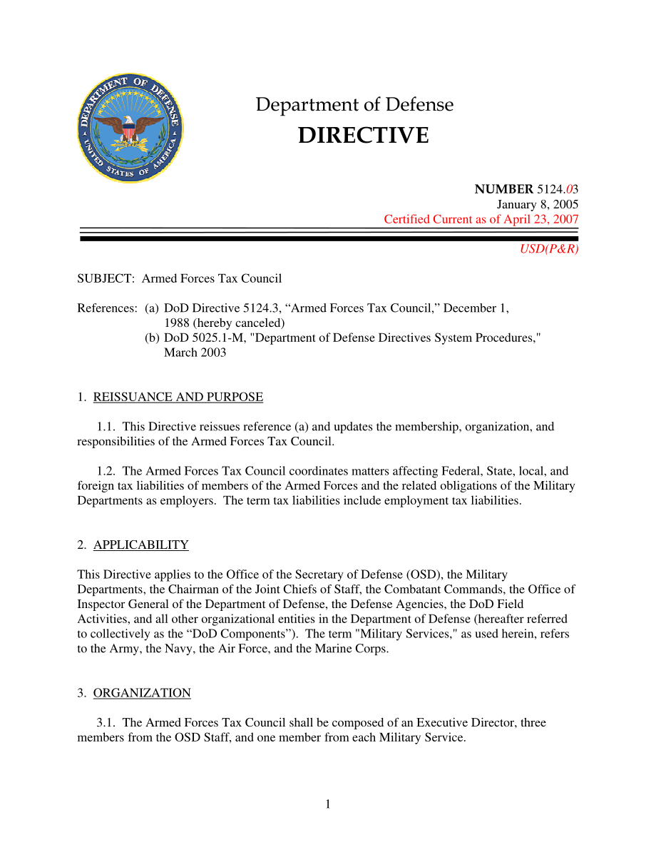 DoDD 5124.03 武装部队税务委员会.pdf_第1页