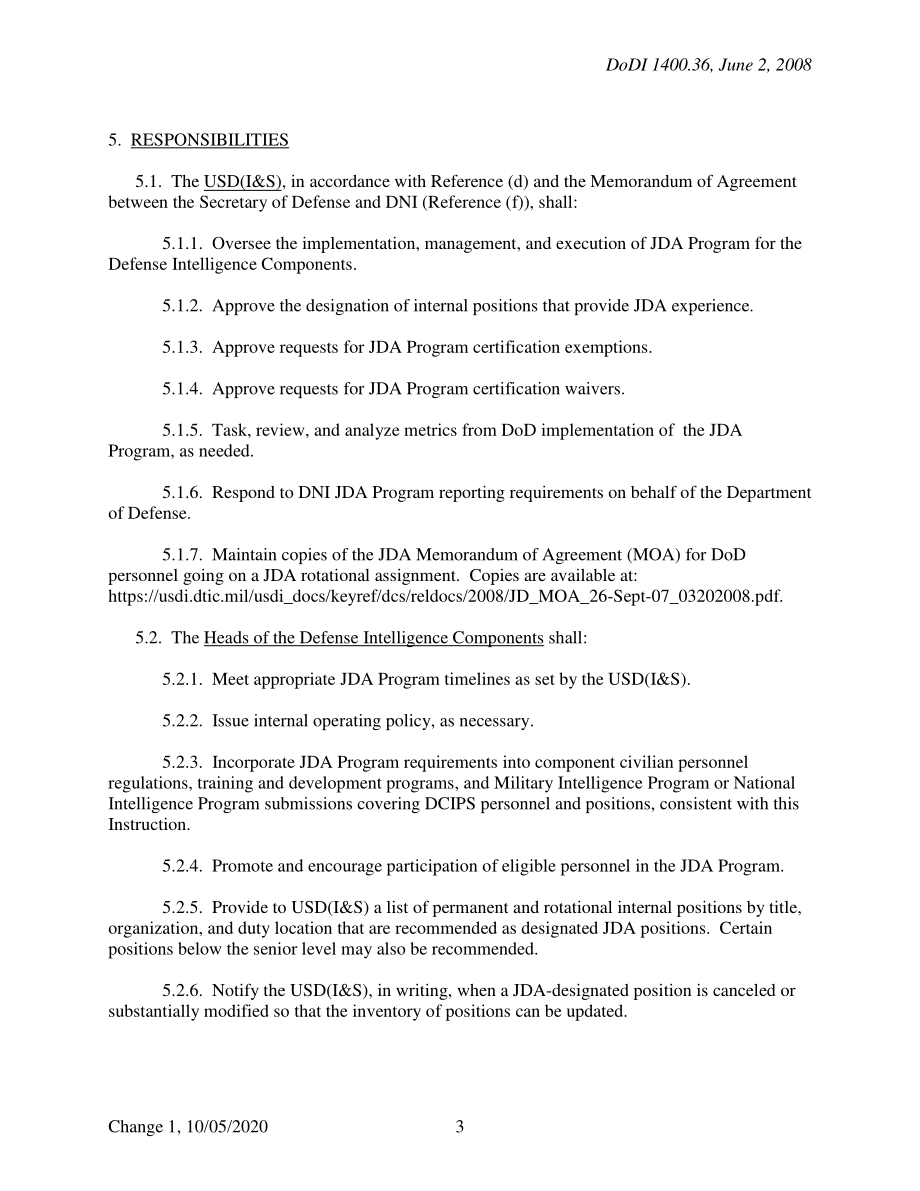 DoDI 1400.36 国防部实施联合情报界任务分配（JDA）计划.pdf_第3页