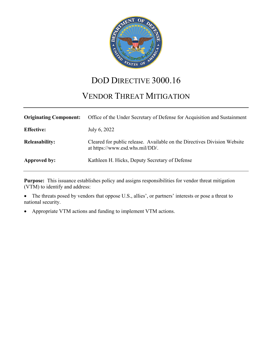 DoDD 3000.16 供应商威胁缓解.pdf_第1页
