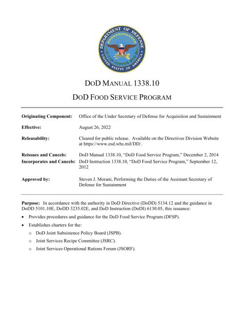 DoDM 1338.10 国防部食品服务计划.pdf