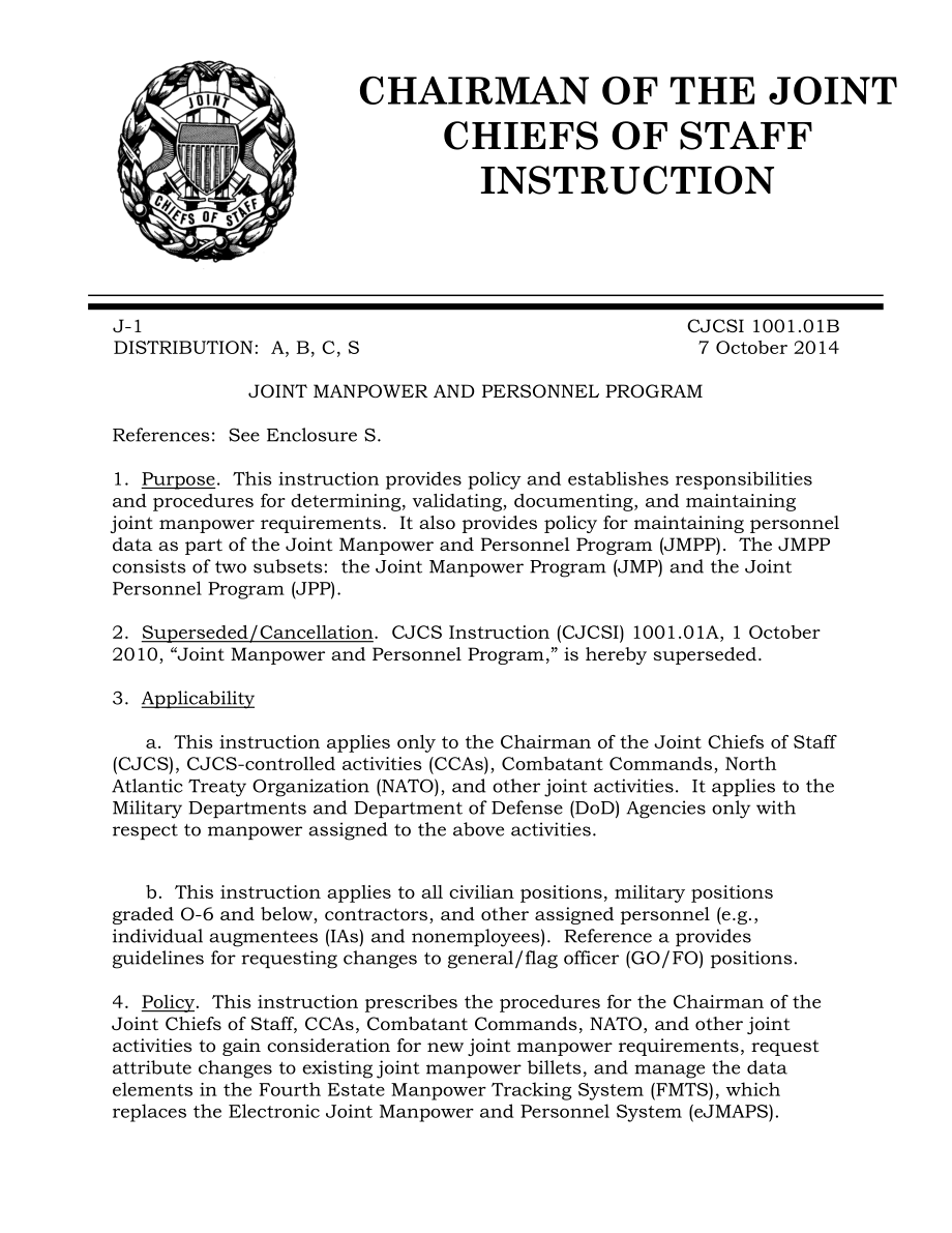 CJCSI 1001.01B 联合人力和人事计划.pdf_第1页