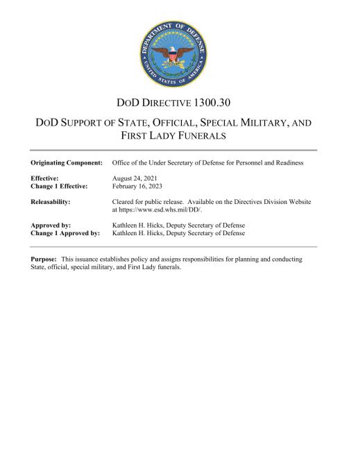 DoDD 1300.30 国防部支持国家、官方、特种部队和第一夫人葬礼.pdf