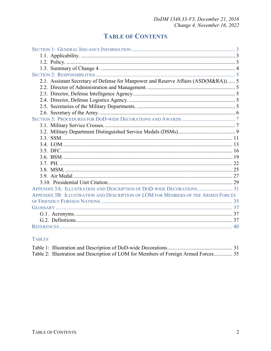 DoDM 1348.33 Volume 3 军事勋章和奖项手册：国防部范围内的个人表现和勇气勋章.pdf_第2页