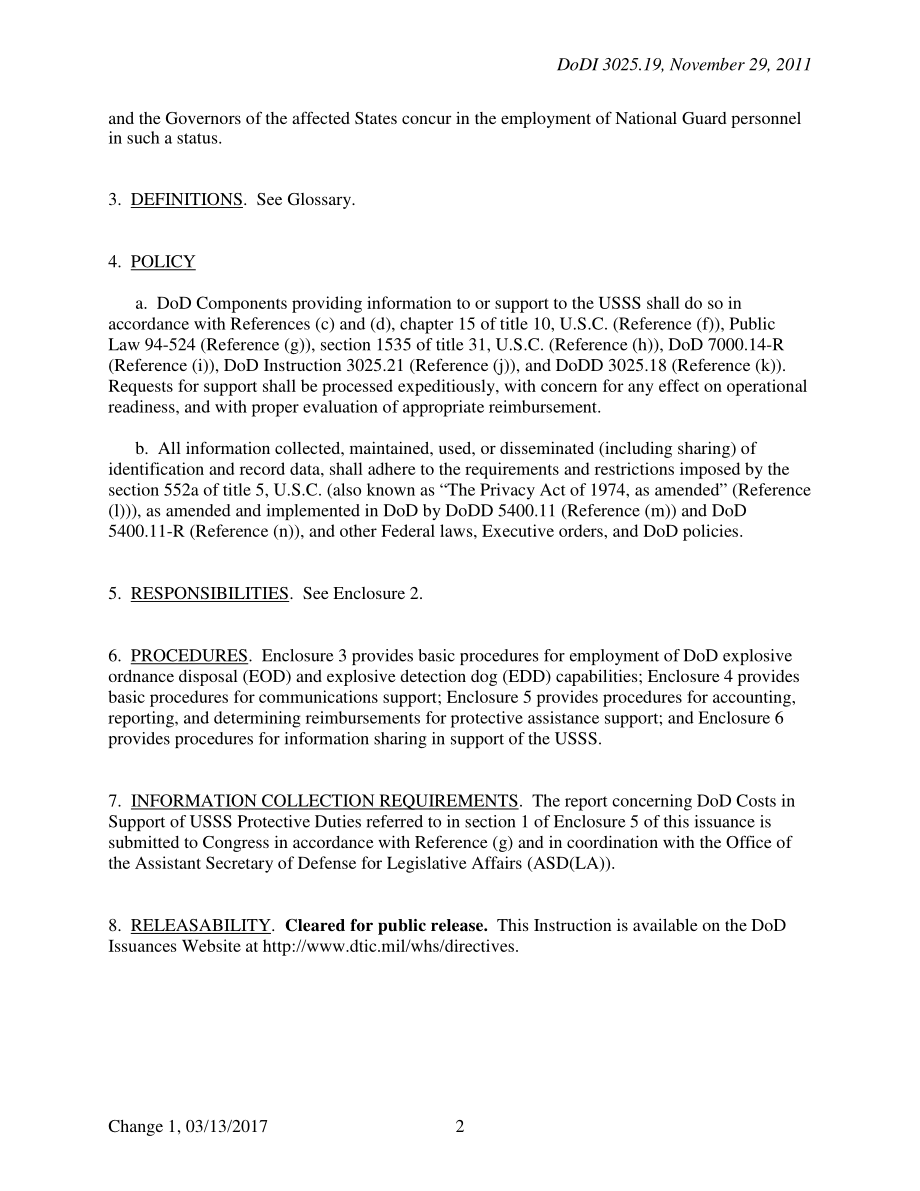 DoDI 3025.19 与美国特勤局（USSS）、国土安全部（DHS）共享信息和提供支持的程序.pdf_第2页