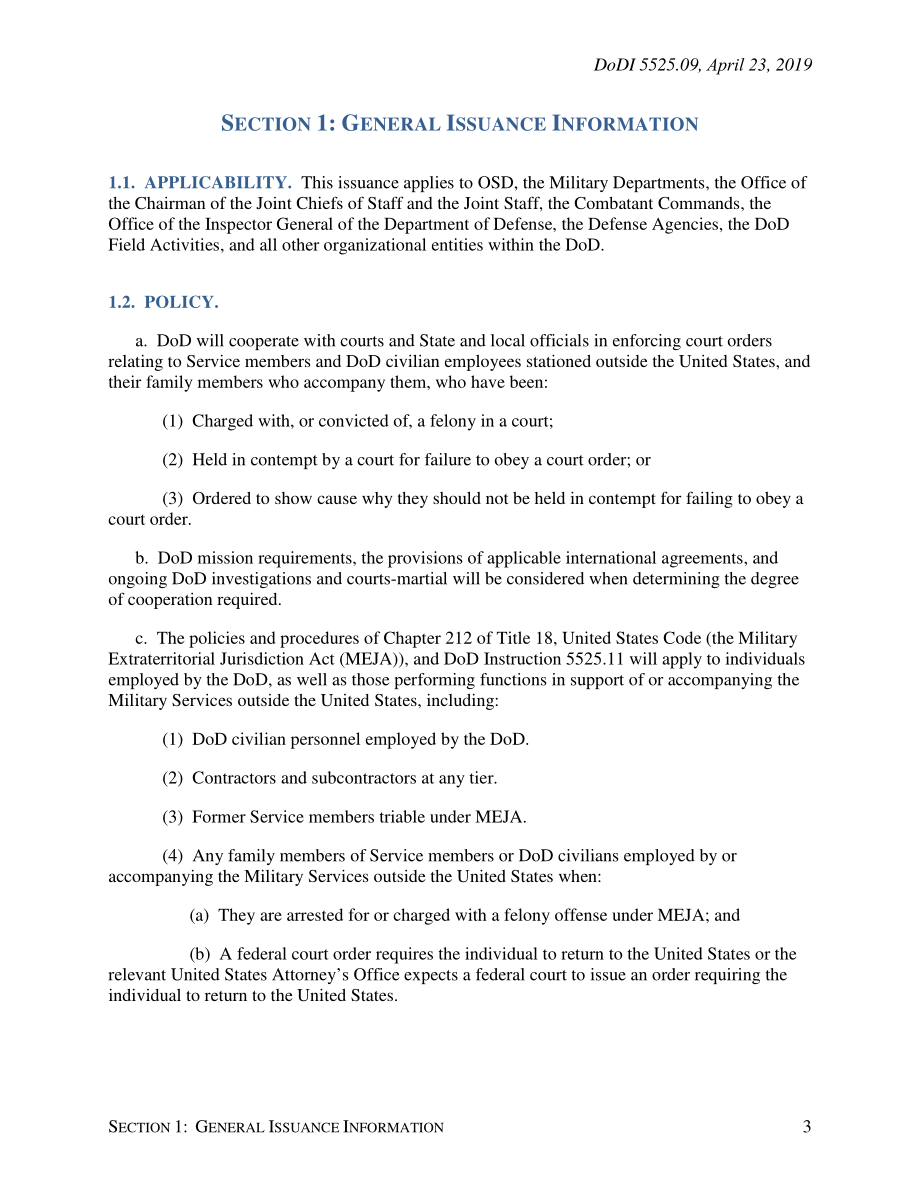 DoDI 5525.09 美国以外的军人和国防部文职雇员及其家属遵守法院命令.pdf_第3页