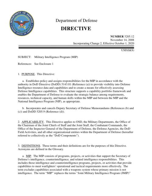 DoDD 5205.12 军事情报计划（MIP）.pdf