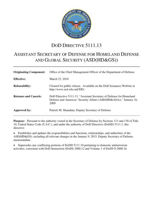 DoDD 5111.13 负责国土防卫和全球安全的助理国防部长（HD和GS）.pdf