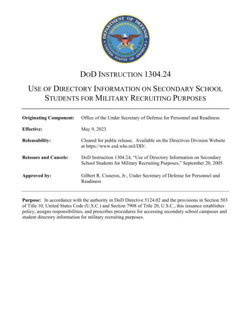 DoDI 1304.24 使用中学生名册资料作征兵用途.pdf