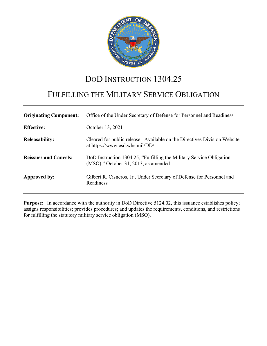 DoDI 1304.25 履行兵役义务.pdf_第1页