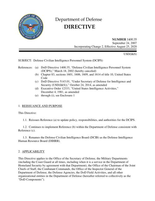 DoDD 1400.35 国防文职情报人员系统（DCIPS）.pdf