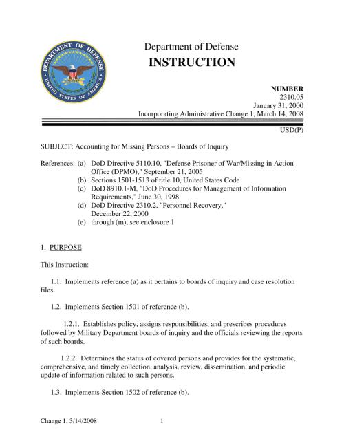 DoDI 2310.05 失踪人员会计-调查委员会.pdf