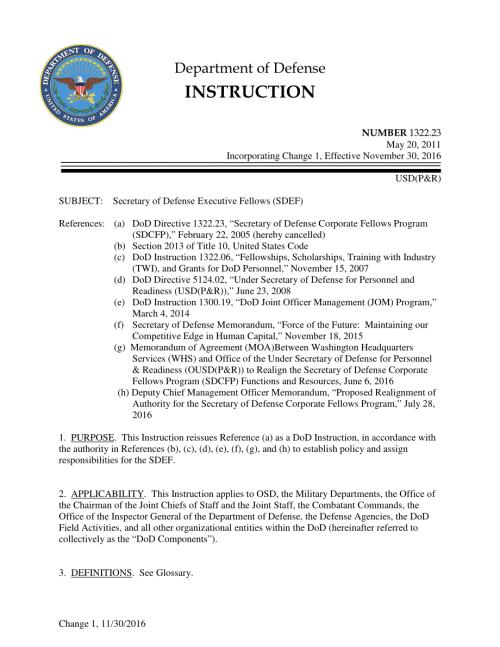 DoDI 1322.23 国防部长执行研究员（SDEF）.pdf