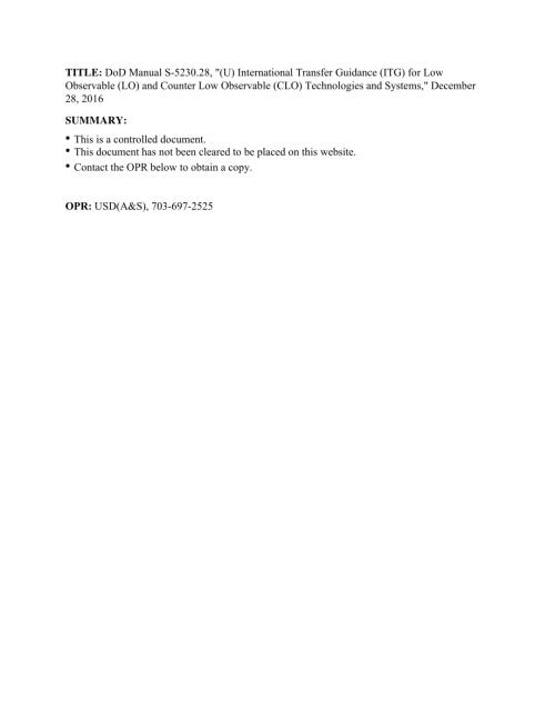 DoDM S-5230.28 低可观测（LO）和反低可观测（CLO）程序的策略.pdf