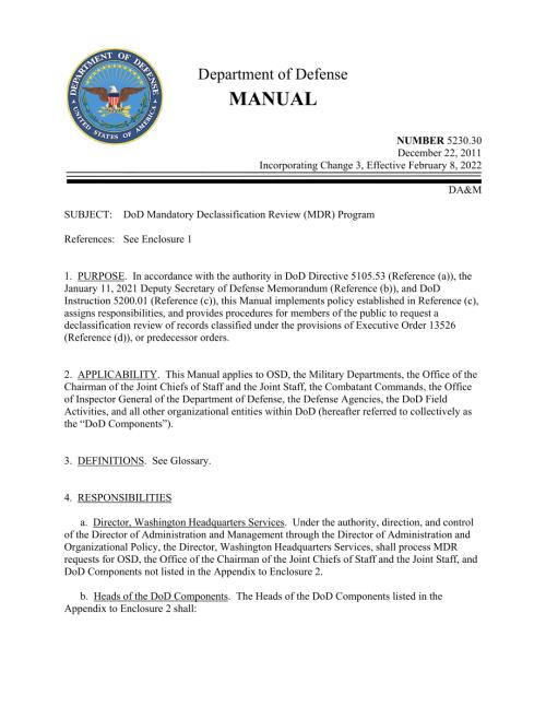 DoDM 5230.30 国防部强制解密审查（MDR）计划.pdf