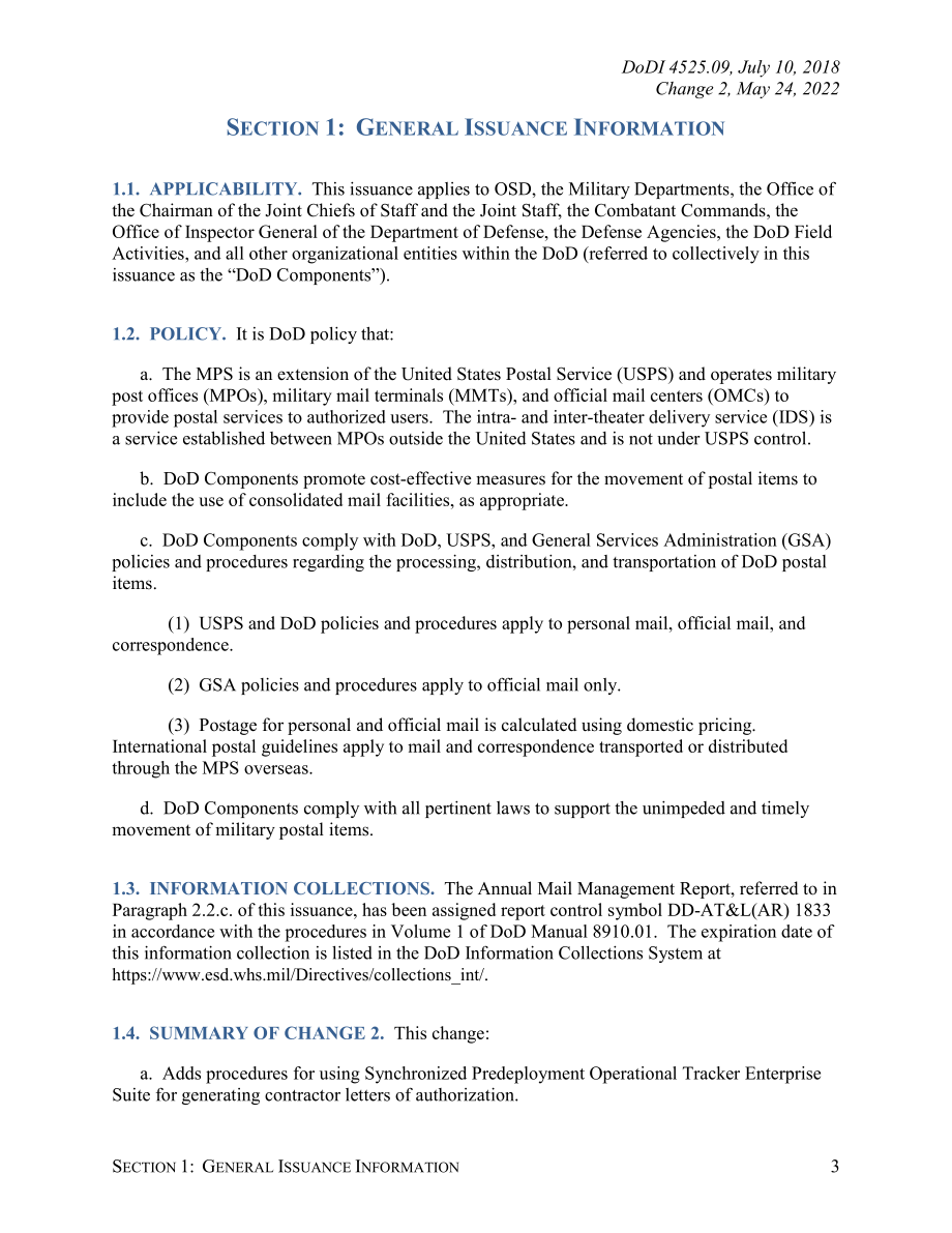 DoDI 4525.09 军事邮政服务.pdf_第3页