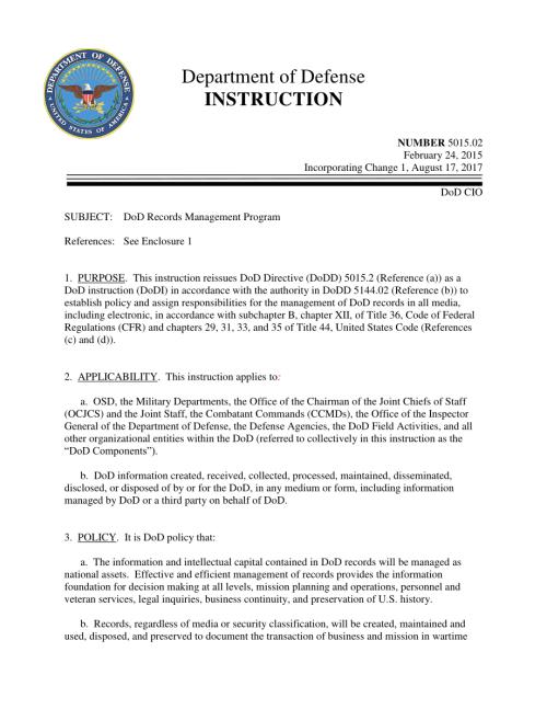 DoDI 5015.02 国防部记录管理计划.pdf
