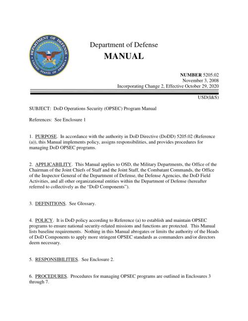 DoDM 5205.02 国防部运营安全（OPSEC）计划手册.pdf