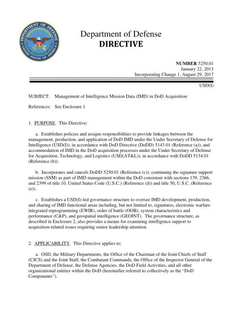 DoDD 5250.01 国防部采购中情报任务数据（IMD）的管理.pdf
