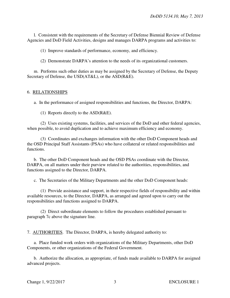 DoDD 5134.10 国防高级研究计划局（DARPA）.pdf_第3页