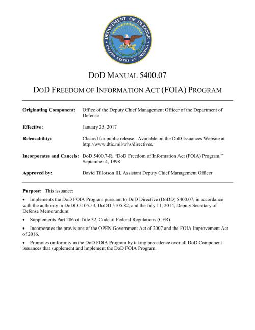 DoDM 5400.07 国防部信息自由法案（FOIA）计划.pdf