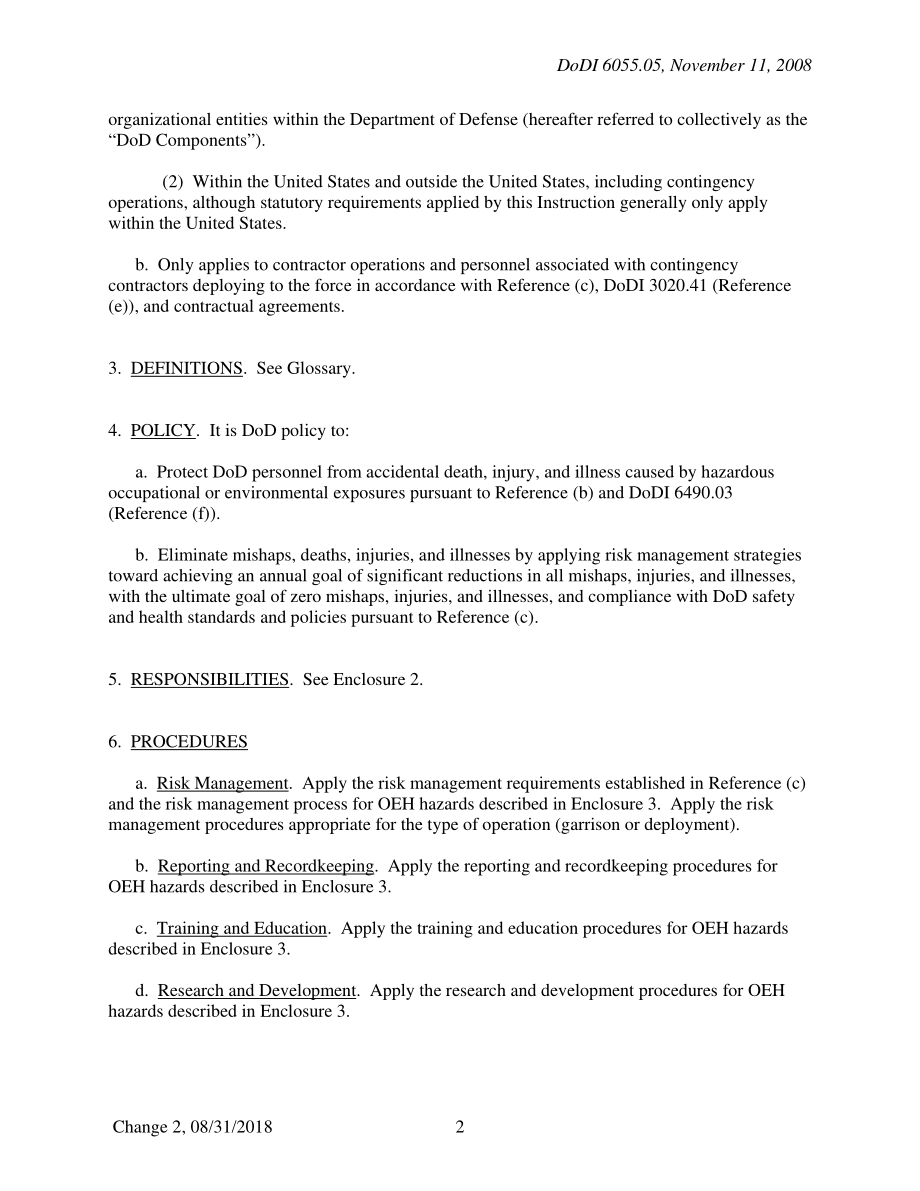 DoDI 6055.05 职业和环境健康（OEH）.pdf_第2页