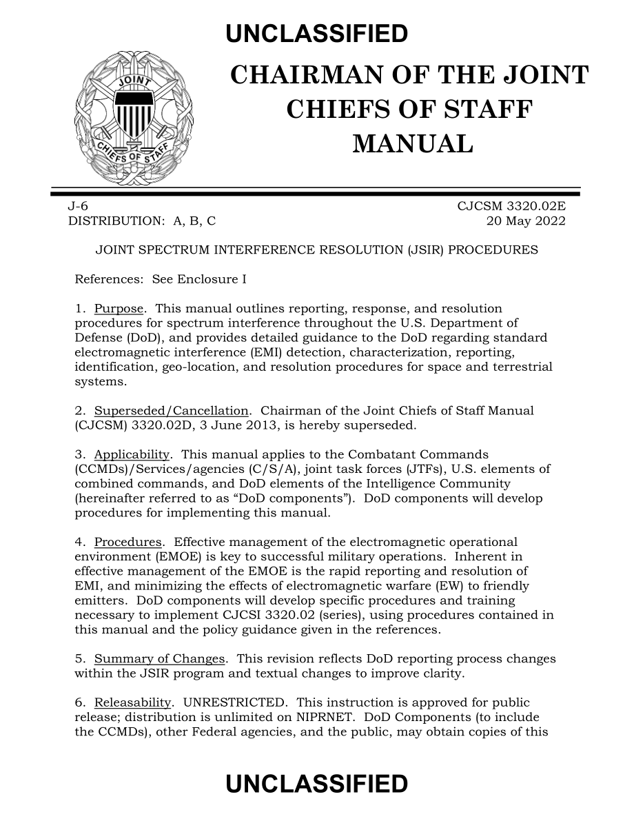 CJCSM 3320.02E 联合频谱干扰解决（JSIR）程序.pdf_第3页