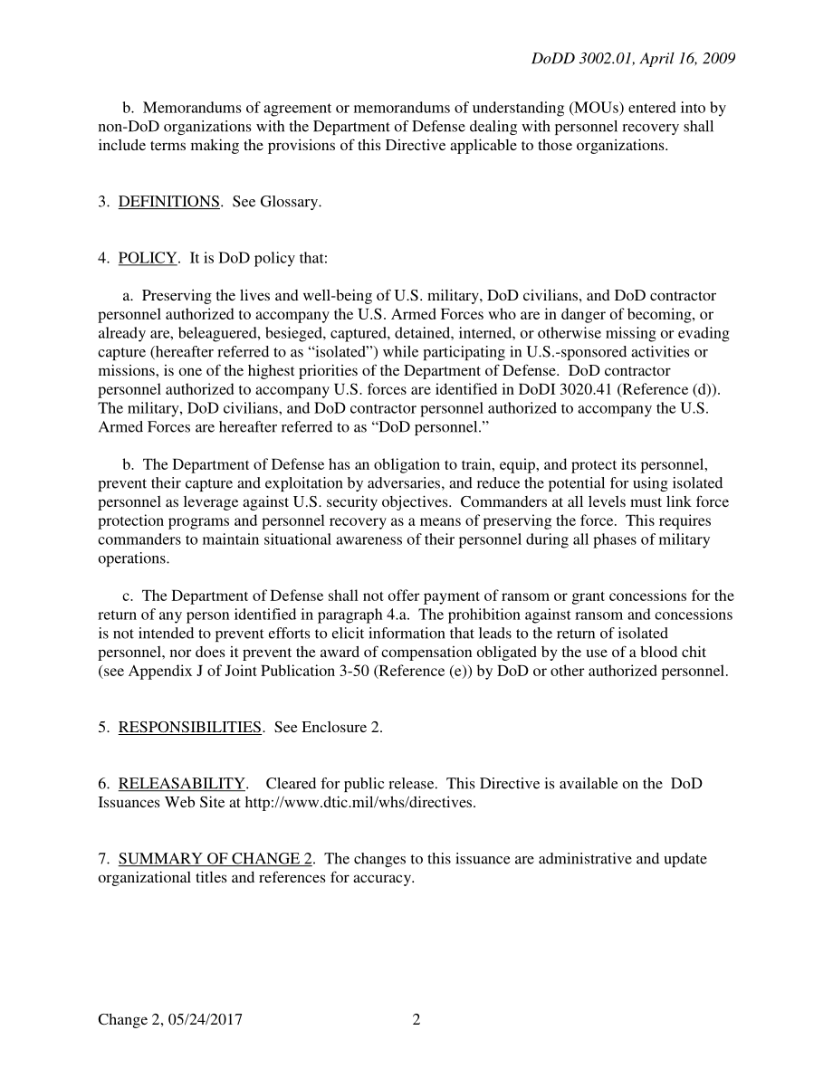 DoDD 3002.01 国防部的人员恢复.pdf_第2页