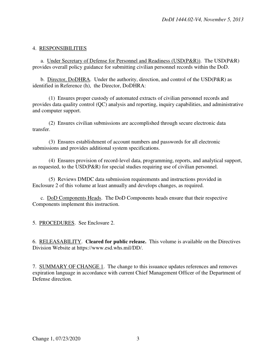 DoDI 1444.02 Volume 4 国防部文职人员的数据提交要求：劳动力和地址动态记录.pdf_第3页