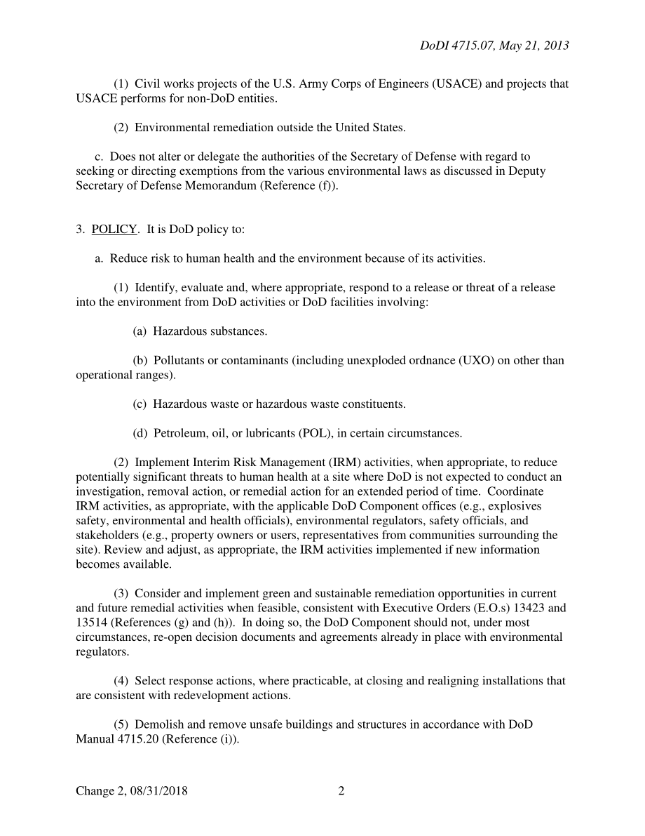 DoDI 4715.07 国防环境恢复计划（DERP）.pdf_第2页