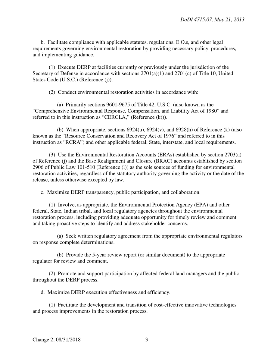DoDI 4715.07 国防环境恢复计划（DERP）.pdf_第3页