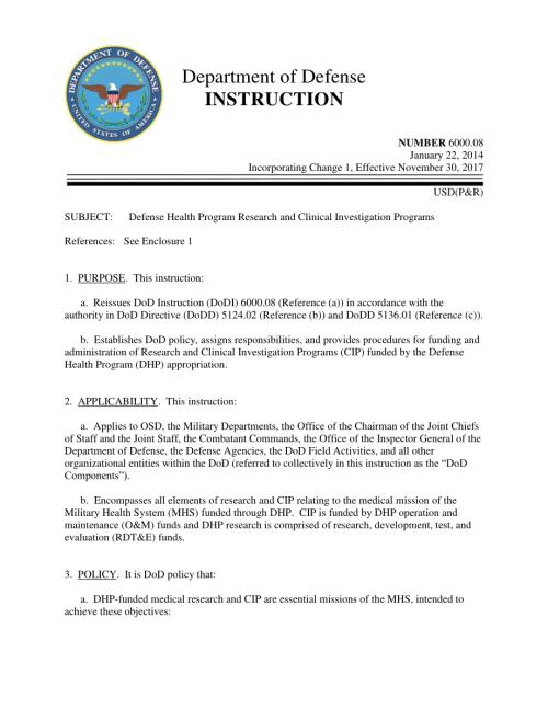 DoDI 6000.08 国防健康计划研究和临床调查计划.pdf