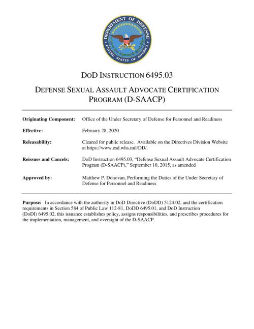 DoDI 6495.03 国防性侵犯倡导者认证计划（D-SAACP）.pdf