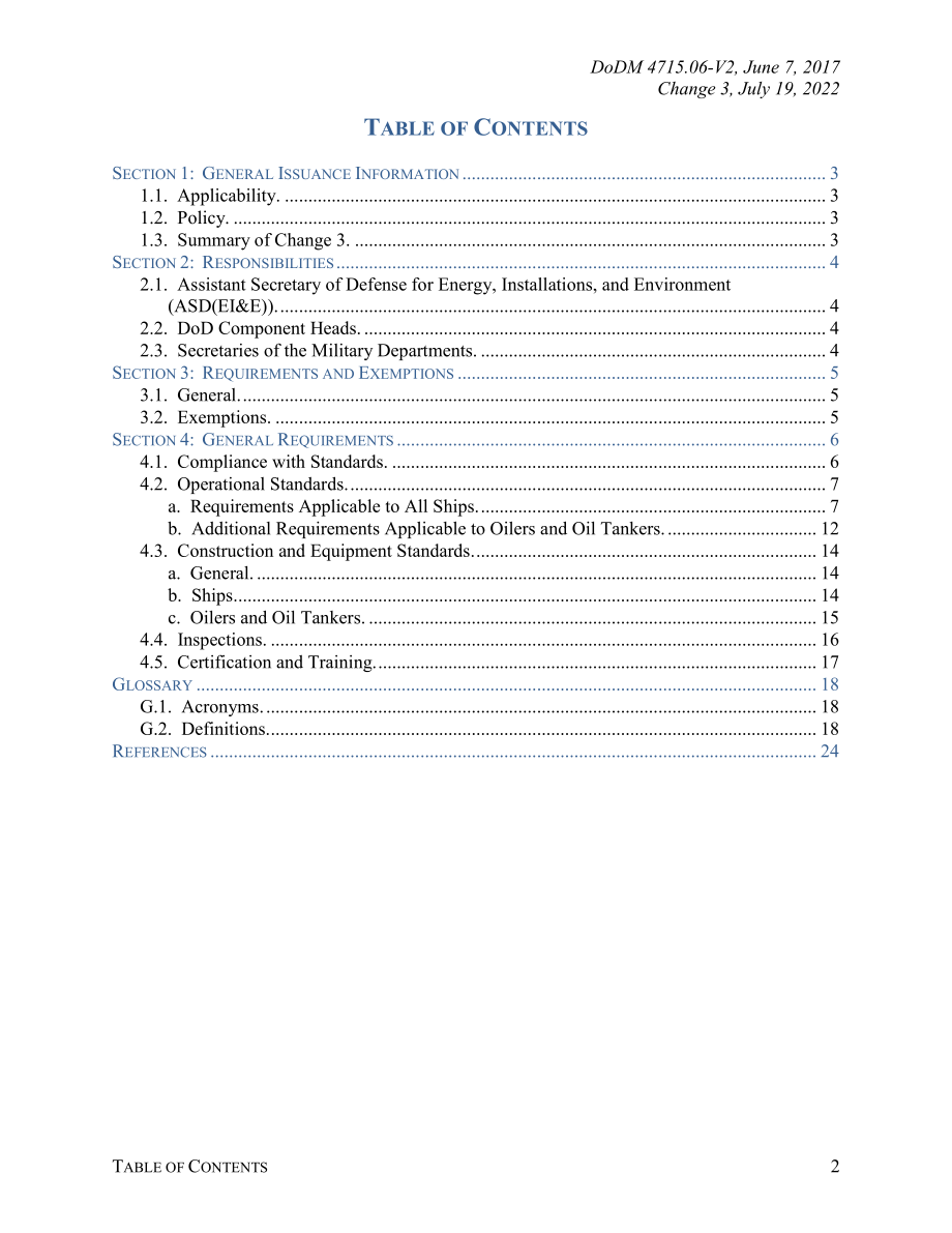 DoDM 4715.06 Volume 2 国防部拥有或运营的船舶条例：防止油污.pdf_第2页