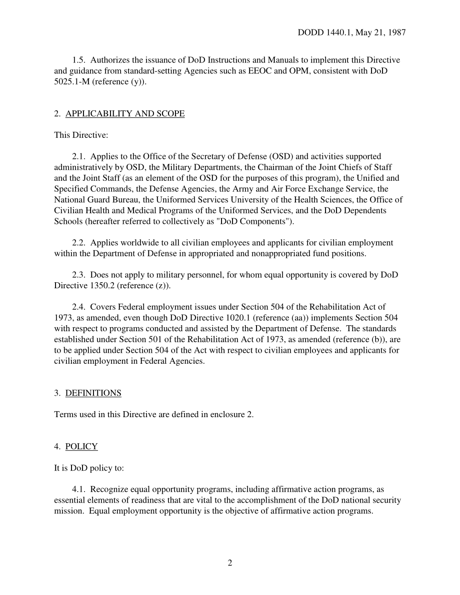 DoDD 1440.1 国防部民间平等就业机会（EEO）计划.pdf_第2页