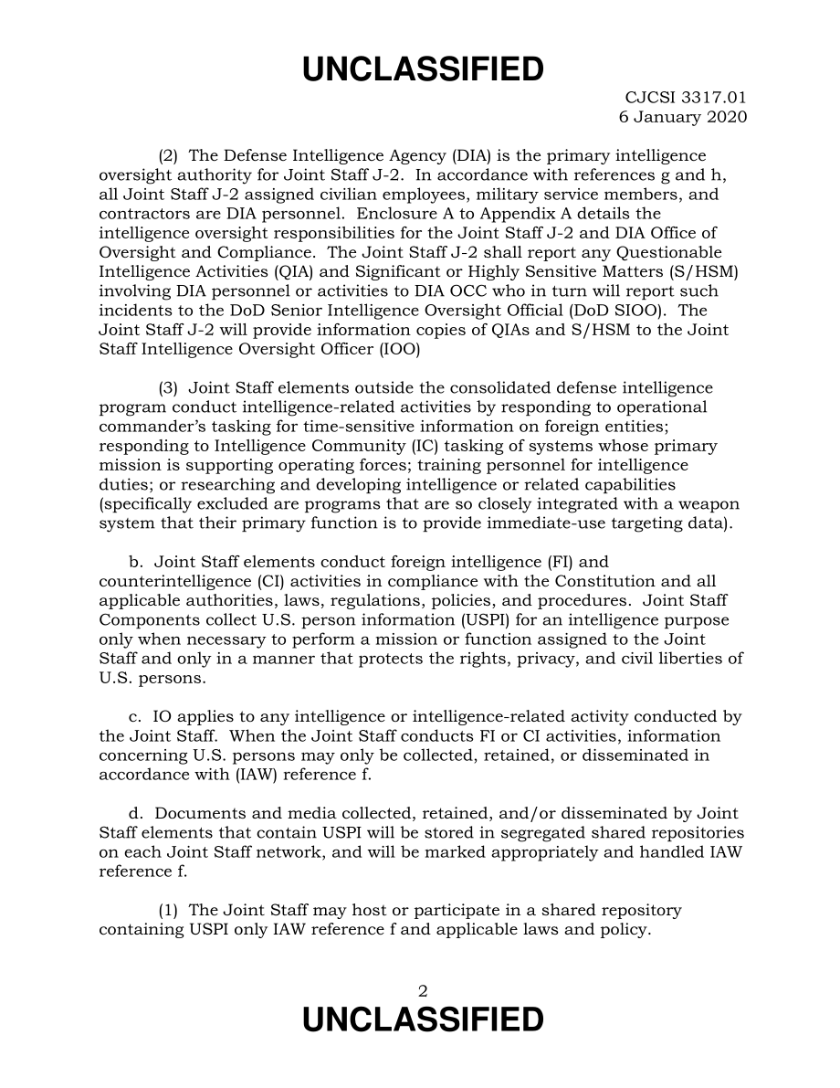 CJCSI 3317.01  情报监督责任、程序和监督职能.pdf_第2页