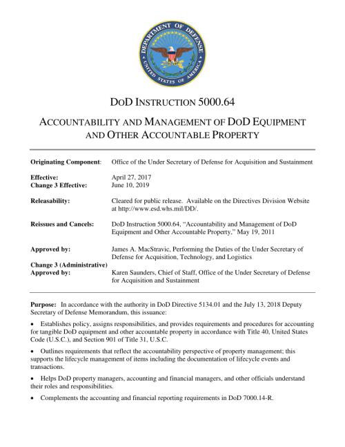 DoDI 5000.64 国防部设备和其他应负责财产的责任和管理.pdf