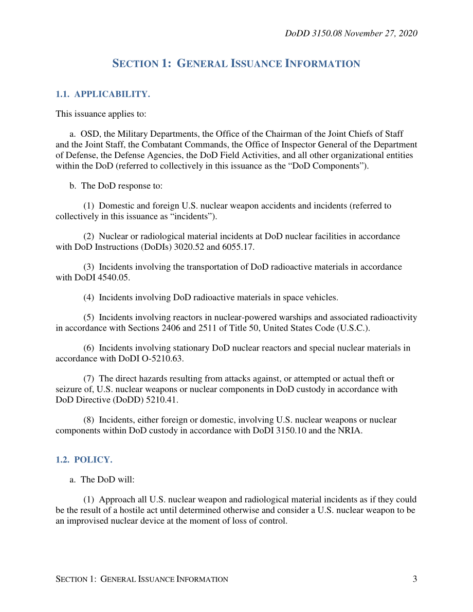 DoDD 3150.08 国防部对美国核武器和放射性物质事件的回应.pdf_第3页