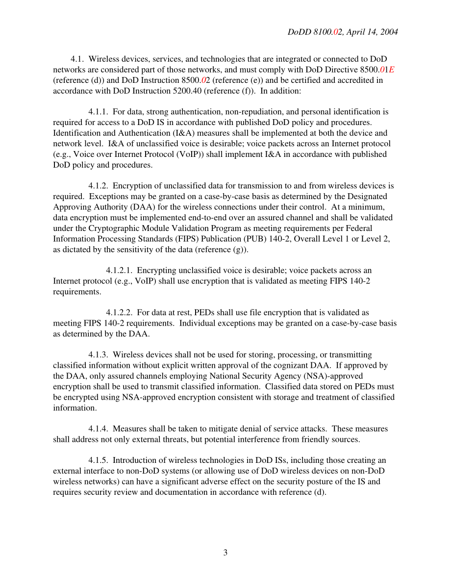 DoDD 8100.02 在国防部（DoD）全球信息电网（GIG）中使用商业无线设备、服务和技术.pdf_第3页
