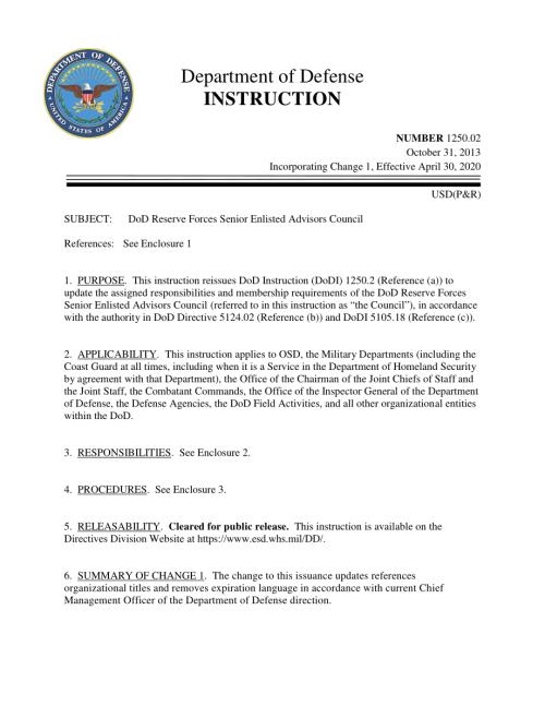 DoDI 1250.02 国防部预备役部队高级士兵顾问委员会.pdf