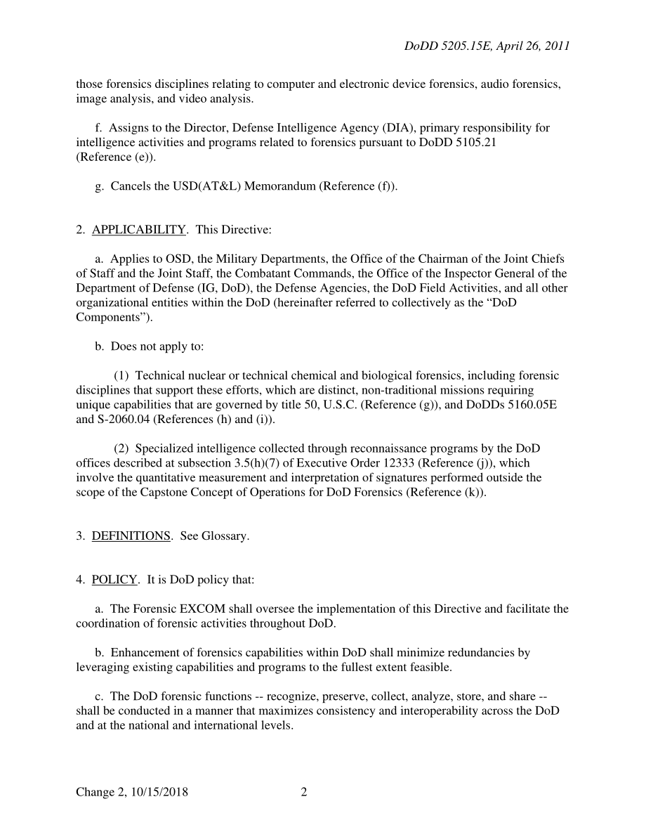 DoDD 5205.15E 国防部法医企业（DFE）.pdf_第2页