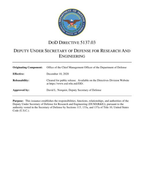 DoDD 5137.03 国防部研究和工程副部长.pdf