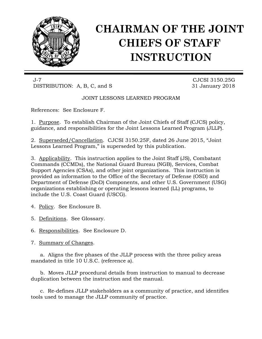 CJCSI 3150.25G 联合总结经验方案.pdf_第1页