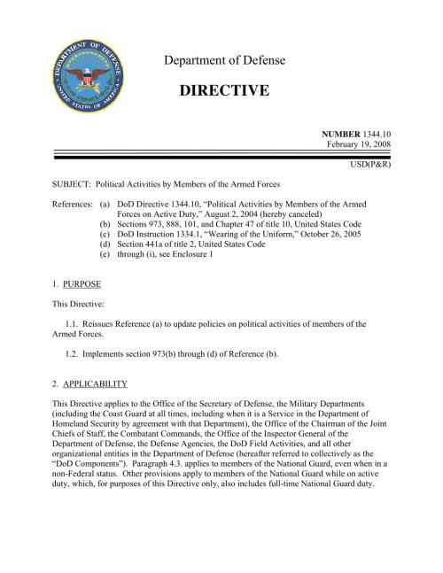 DoDD 1344.10 武装部队成员的政治活动.pdf