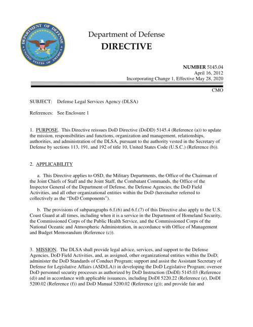 DoDD 5145.04 国防法律服务局（DLSA）.pdf