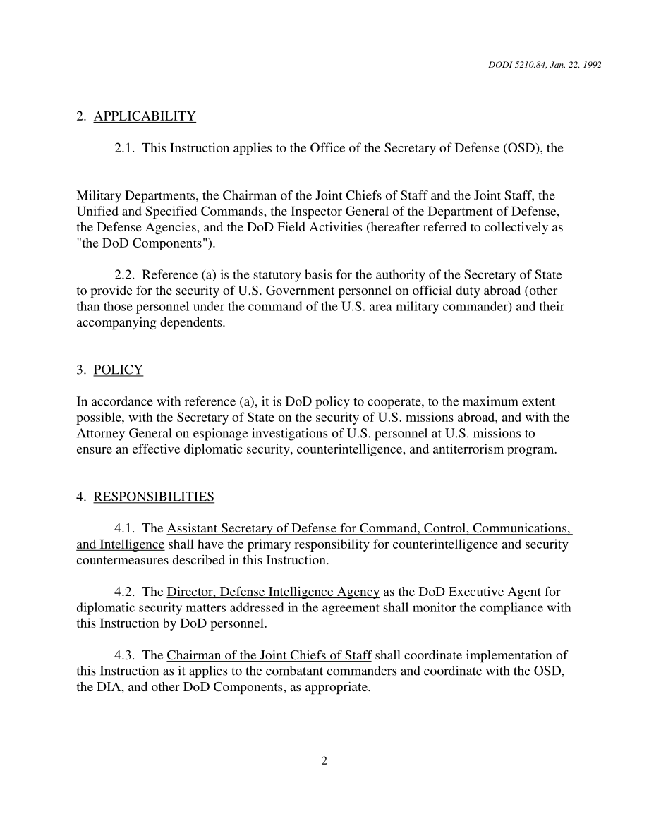 DoDI 5210.84 美国驻外使馆国防部人员的安全.pdf_第2页