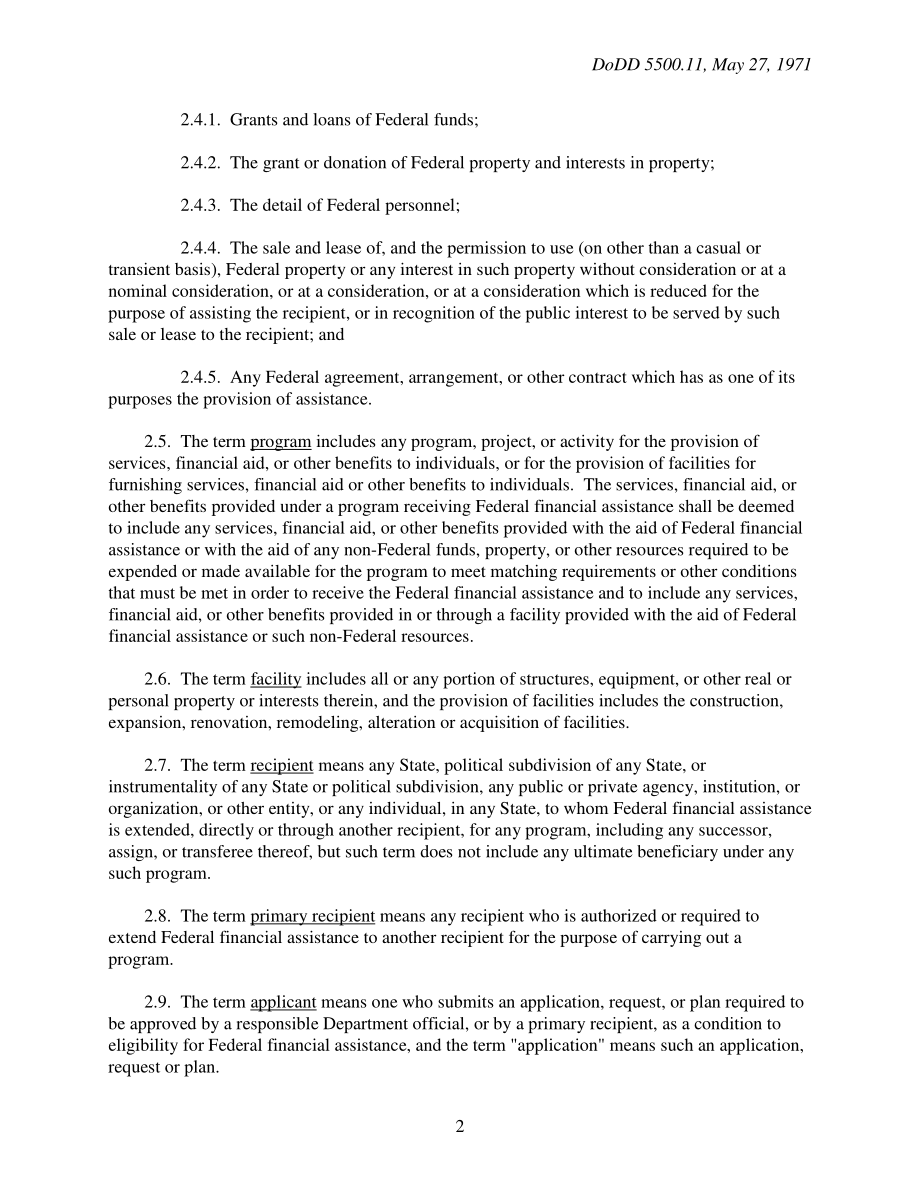 DoDD 5500.11 联邦援助计划中的非歧视.pdf_第2页
