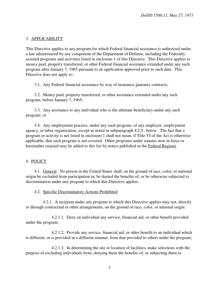 DoDD 5500.11 联邦援助计划中的非歧视.pdf_第3页