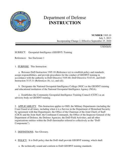 DoDI 3305.10 Geospatial-Intelligence（GEOINT）培训.pdf